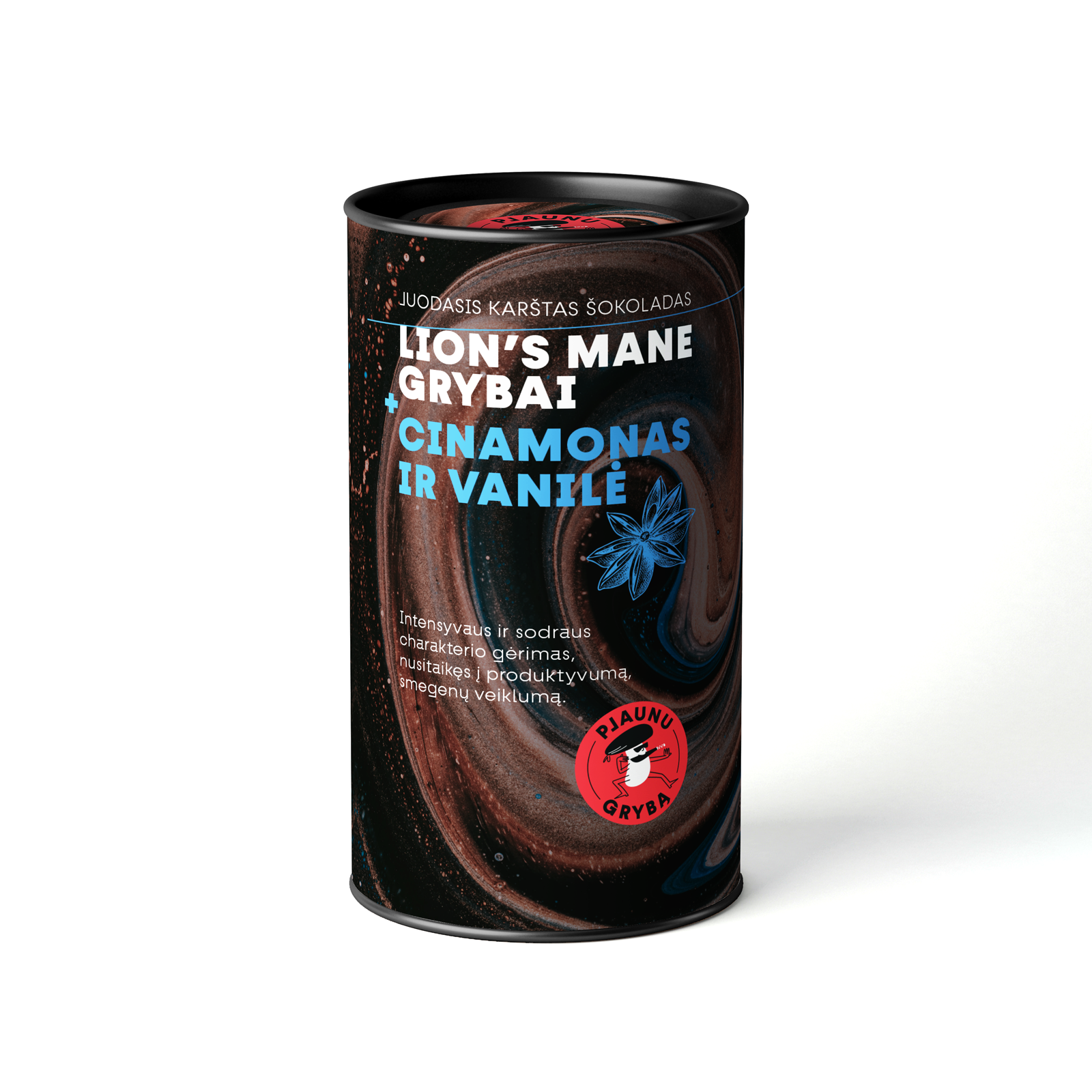 Melnā karstā šokolāde ar Lion's Mane