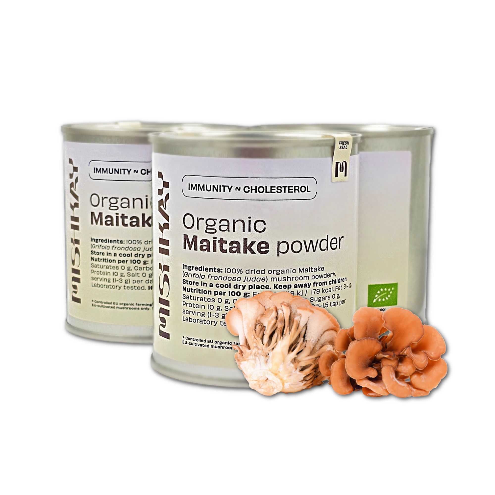 Ekoloģiskā Maitake (Grifola frondosa) – kaltētu sēņu pulveris