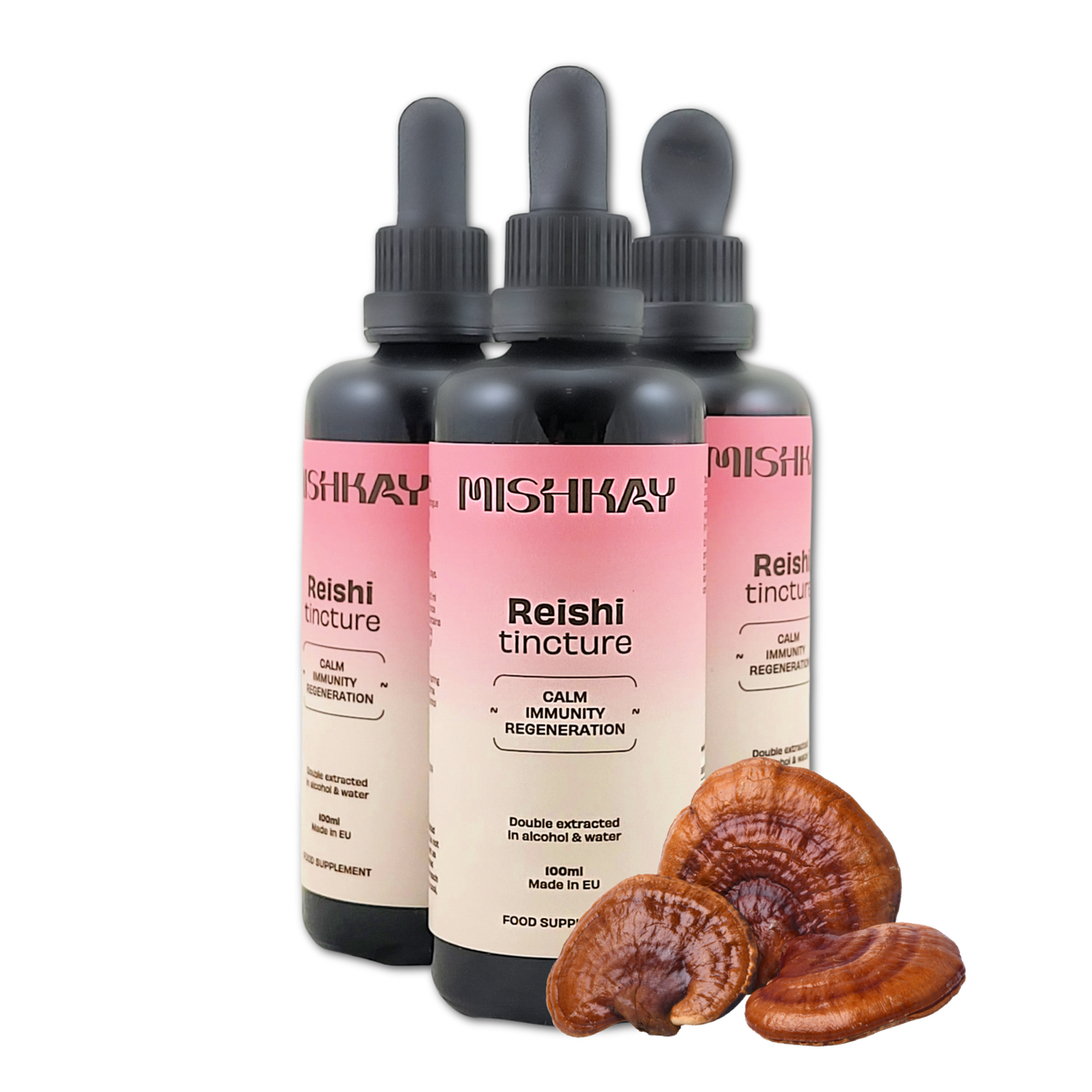Reishi sēņu ekstrakts − tinktūra (UZTURA BAGĀTINĀTĀJS). JAUNA RECEPTE (100 ml)