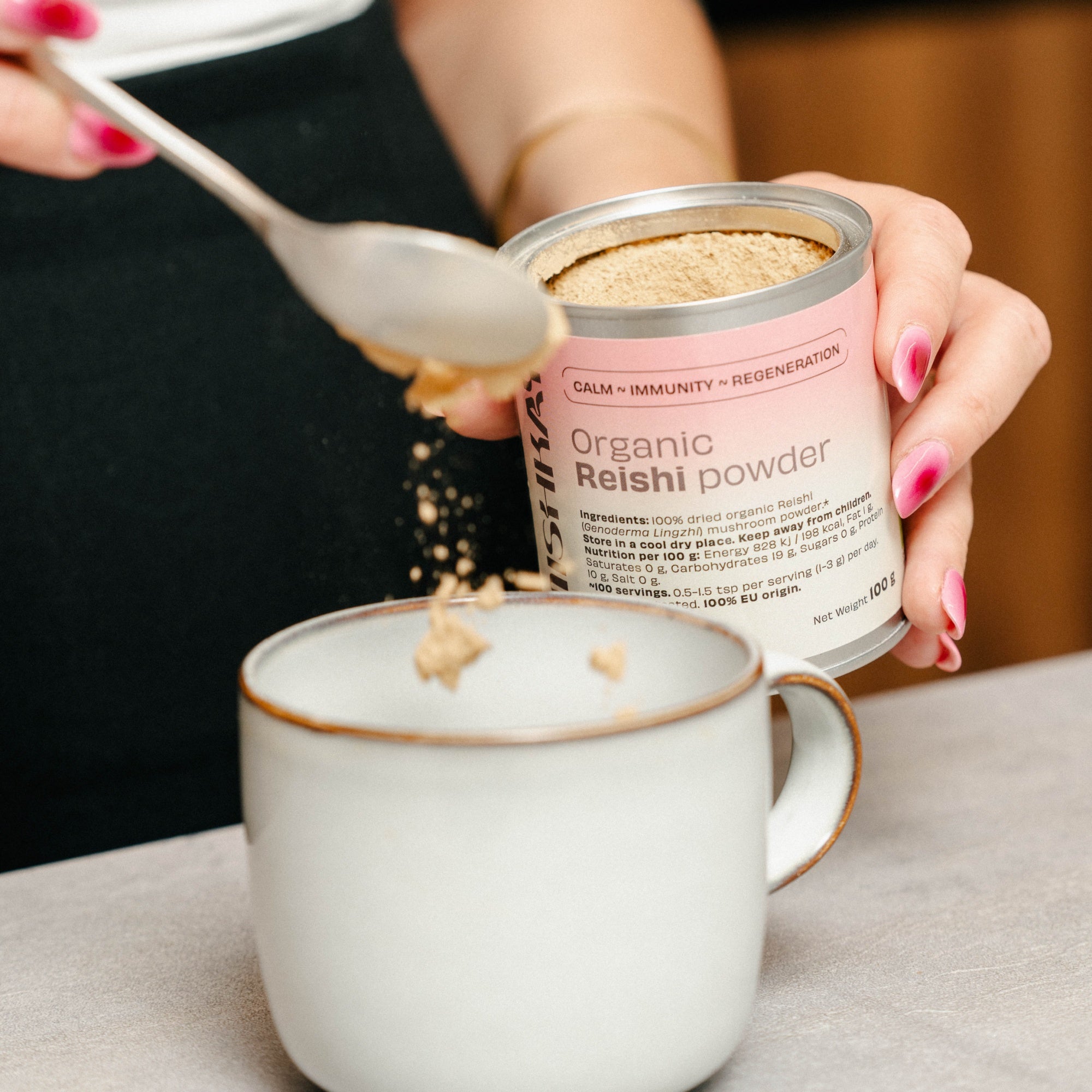Organic Reishi (ganoderma) − kaltētu sēņu pulveris